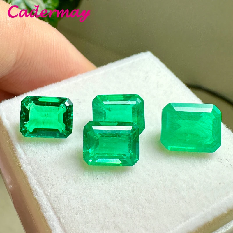 CADERMAY Lab Grown Hydrothermal Emerald With Inclusions Gemstone Emerald Shape AGL Certificate For Jewelry Making DIY