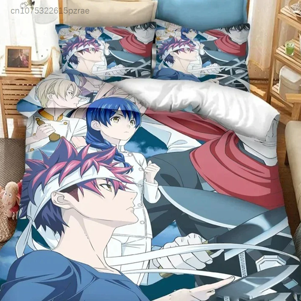 3D Print Anime Food Wars Shokugeki No Soma Bedding Set Duvet Cover Bedroom King Size Quilt Cover Home Textile
