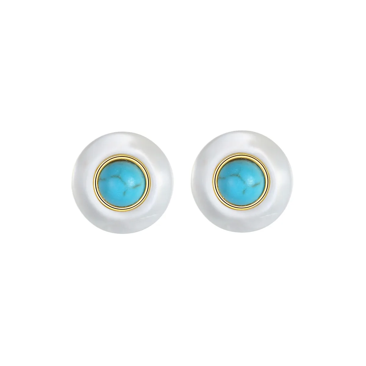 

Dawn's Jewel simple women's 925 full body silver earrings white natural white shell turquoise ear piercing earrings