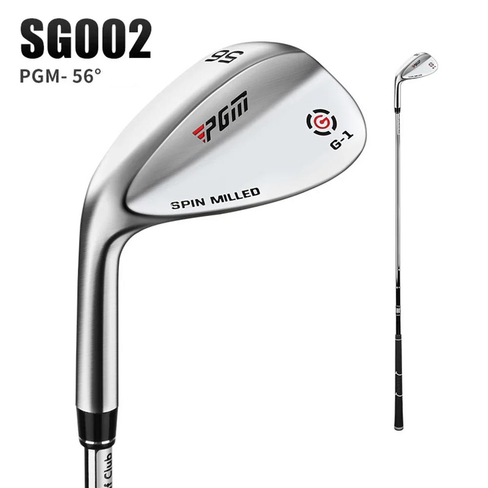 PGM-Golf Shaft Wedge for Men Women,Stainless Steel,Left Handed Sand Wedges Club,Silver and Black,Golf Training Aids,56 60 De