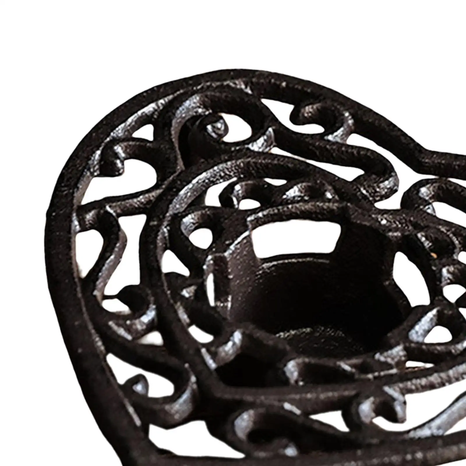 

Rustic Cast Iron Teapot Warmer Stable Graceful Hollow Out for Balcony Patio