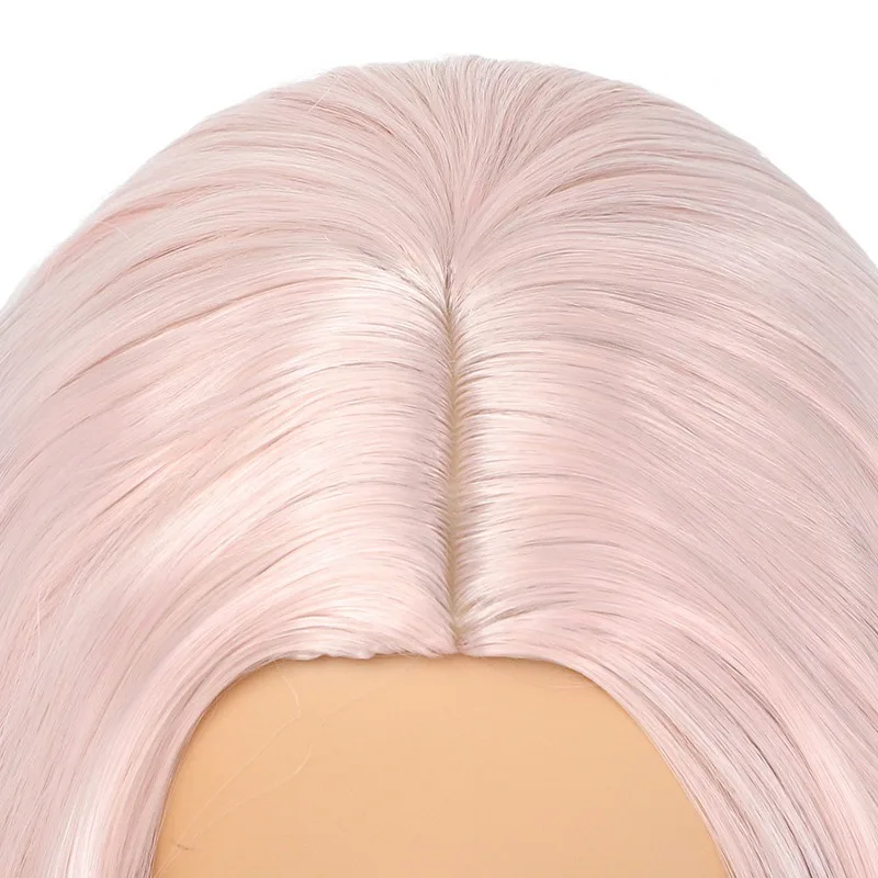 Lady Fashion Instant Nudelrolle Kopfbedeckung Bar Dress Up Bunte Mittelscheitel Pony Langes lockiges Haar Ball Kopfbedeckung Lange Stil Perücke