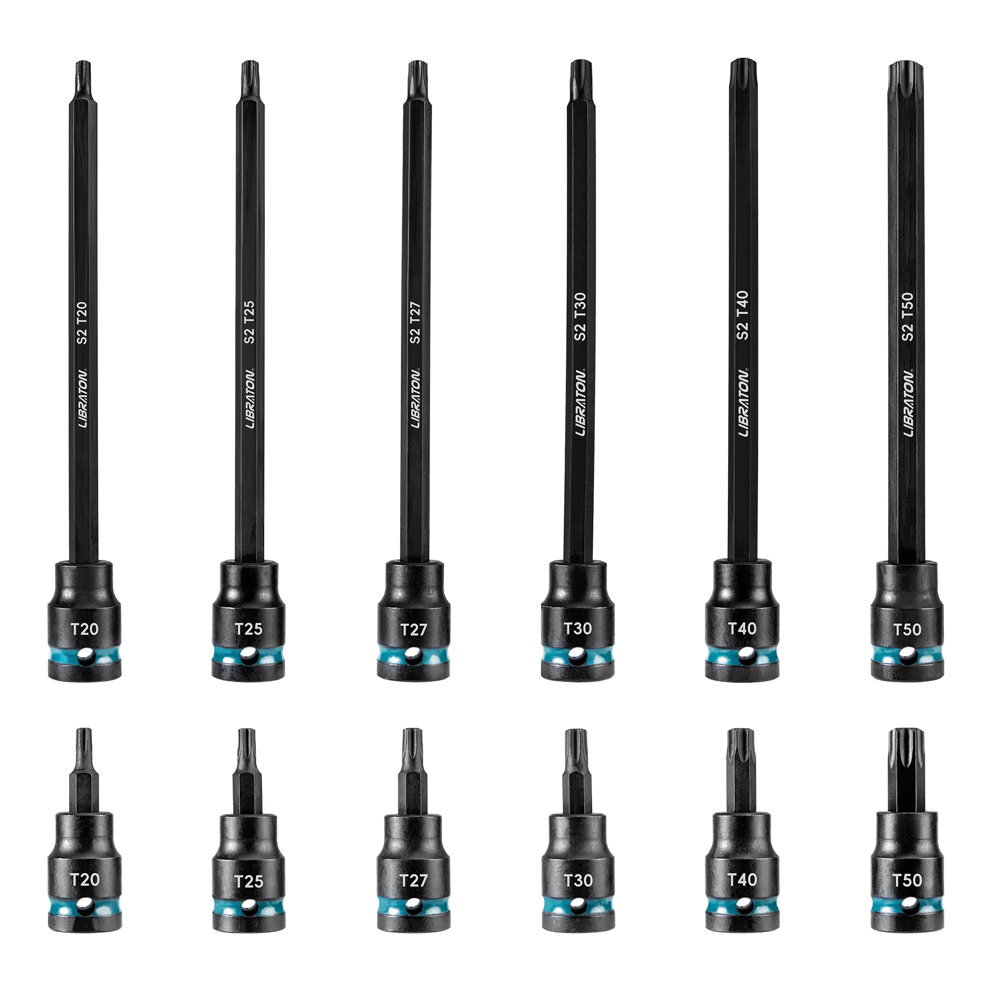 LIBRATON 2PCS Impact Socket T20-T50 2