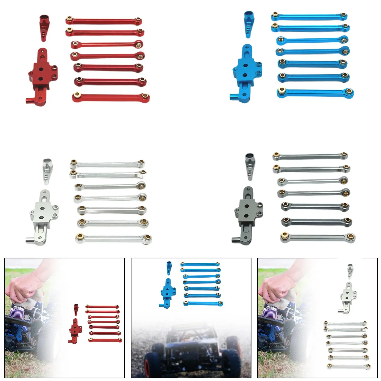 

Metal Steering Upgrade Kit for Wltoys 1:12 RC Car Model Parts
