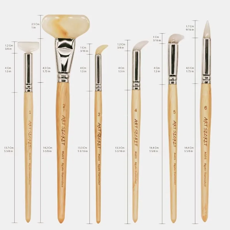 6 Styles Natural Agate Stone Polishing Pen DIY Gold Foil/silver Foil/leather/metal/ceramic Crafts Repair Sanding Polishing Brush