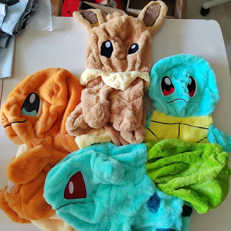 Huge Pokemon Eevee Charmander Squirtle Holster Plush Toys Big Pokémon Bulbasaur Semi-finished Leather Holster Kid Christmas Gift