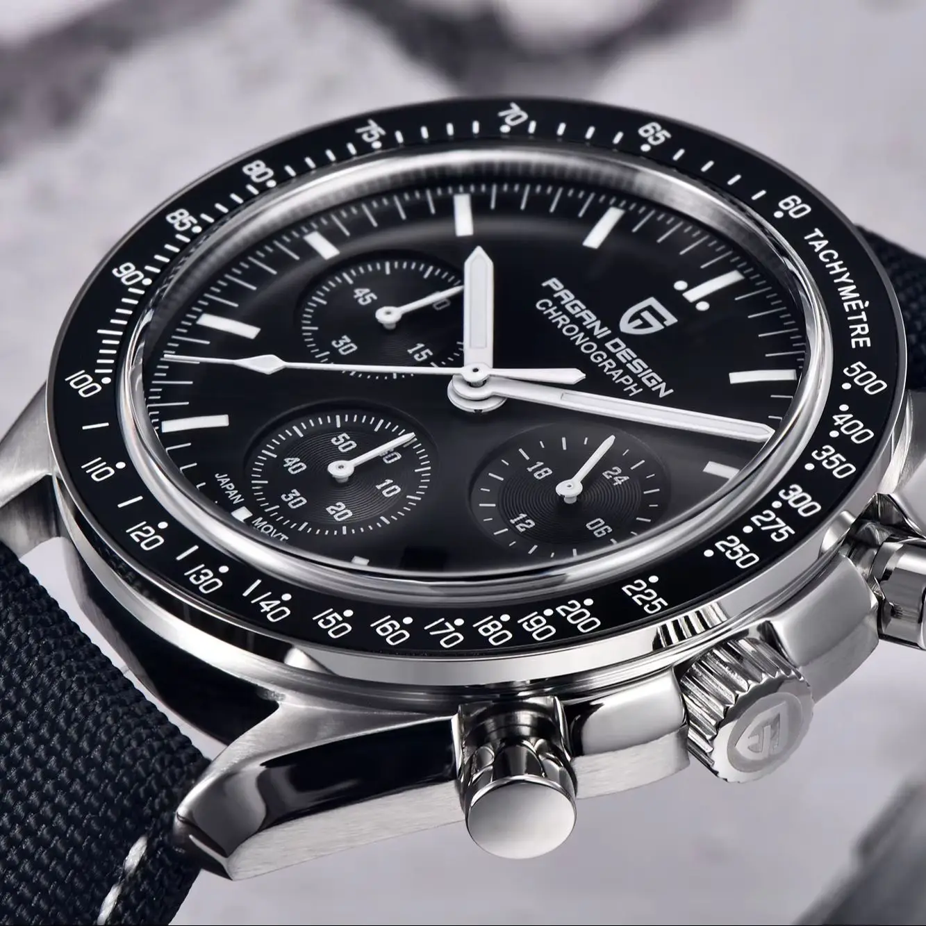PAGANI DESIGN Quartz Auto Date Speed Chronograph AR Sapphire Mirror Wrist Watch thumbnail 7
