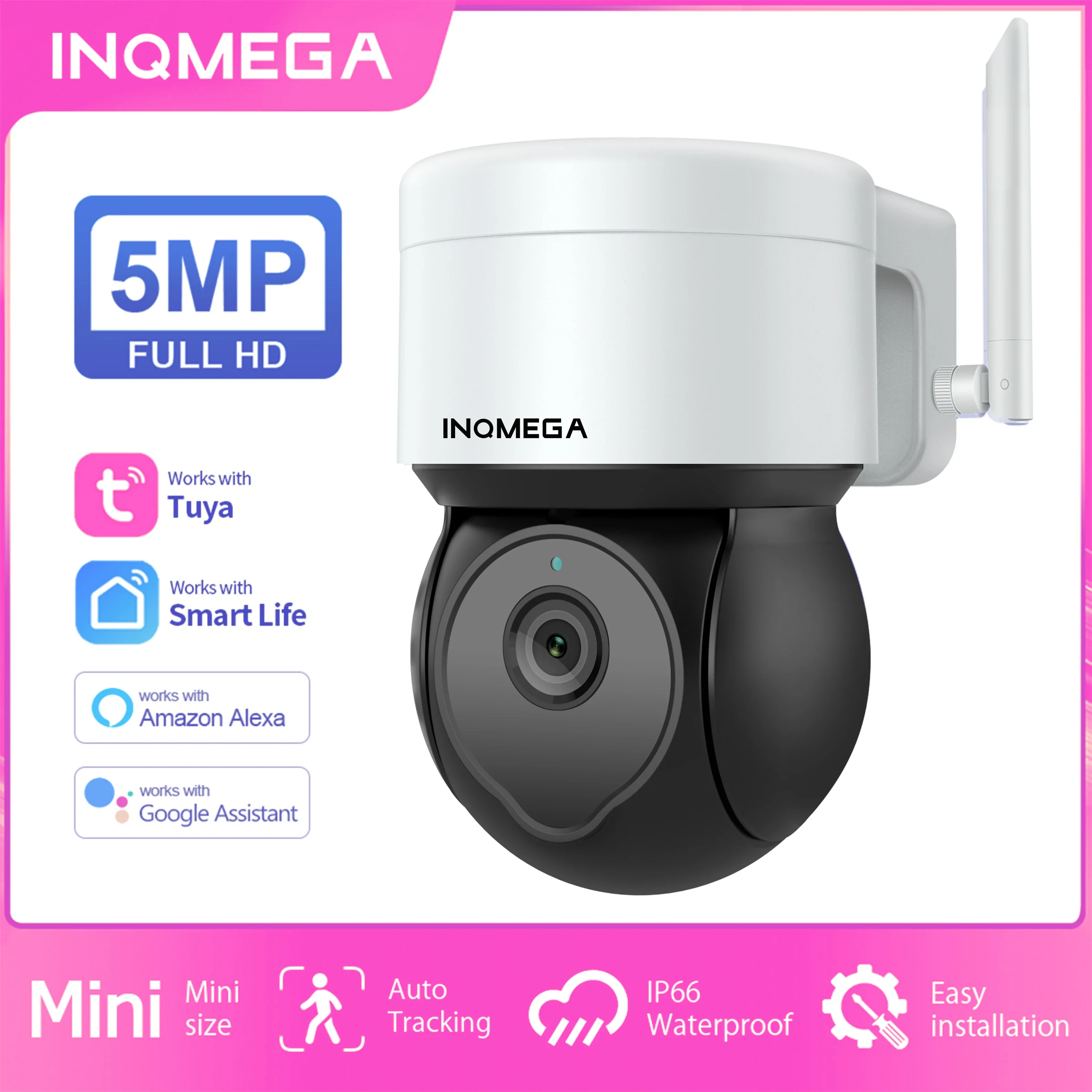 

INQMEGA WIFI умная камера жизни уличная беспроводная охранная домашняя камера видеонаблюдения 5MP автоматическое отслеживание ночного видения