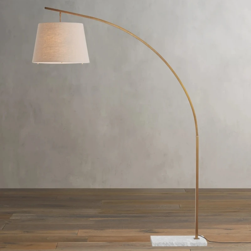 Linen shades Floor Lamp Marble Base Floor Light Living Room Hotel Sofa Home Decoration Lamp Bedside Tadeo Floor Lighting