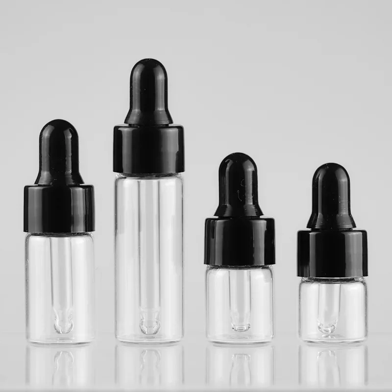 4ml 5ml Transparent Dropper Bottle Mini Essential Oil Essence Stoste Sample 1ml 2ml 3ml Divided Glass Empty Containers Wholesale