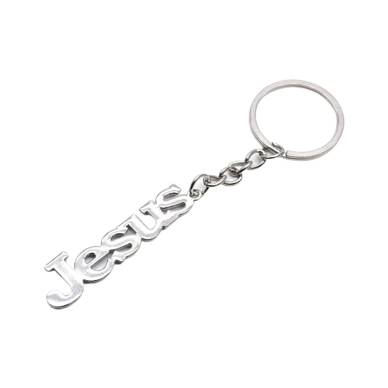 Prayer Christian Religion for Key Ring Holder Jesus Letters Metal Keychain Pendant Bag Jewelry Purse Accessories for Men