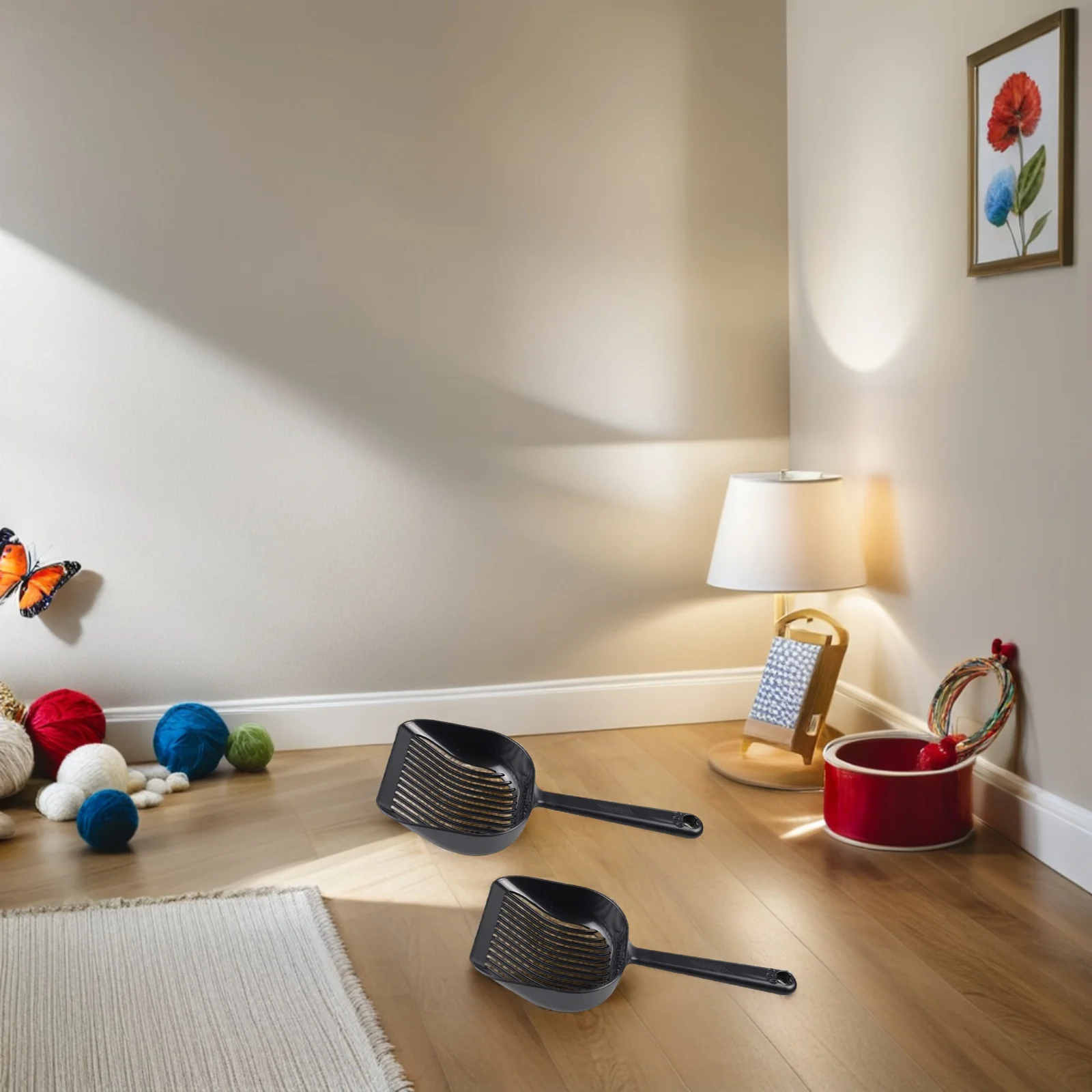 

2pcs Cat Litter Scooper Lightweight Long Handle Pet Litter Shovel Ergonomic Grip For Cat Sand Poop Cleaning Multifunctional