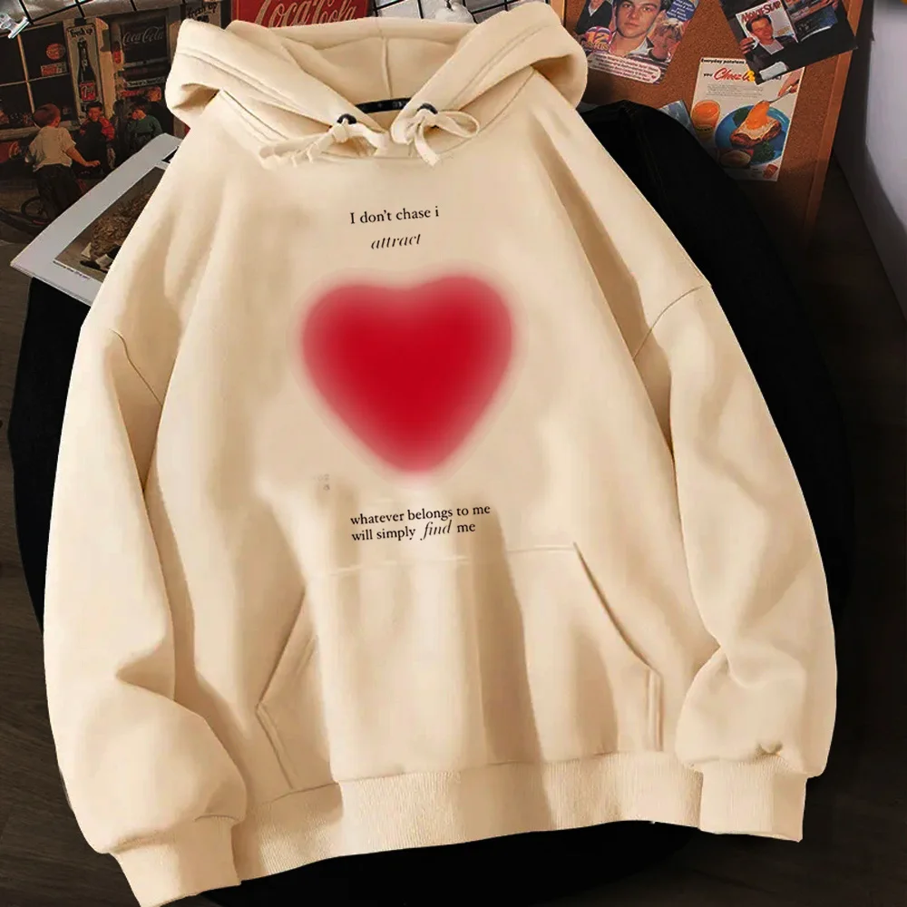 Aesthetic Heart print hoodies women japanese 2023 Hood women harajuku Hooded Shirt