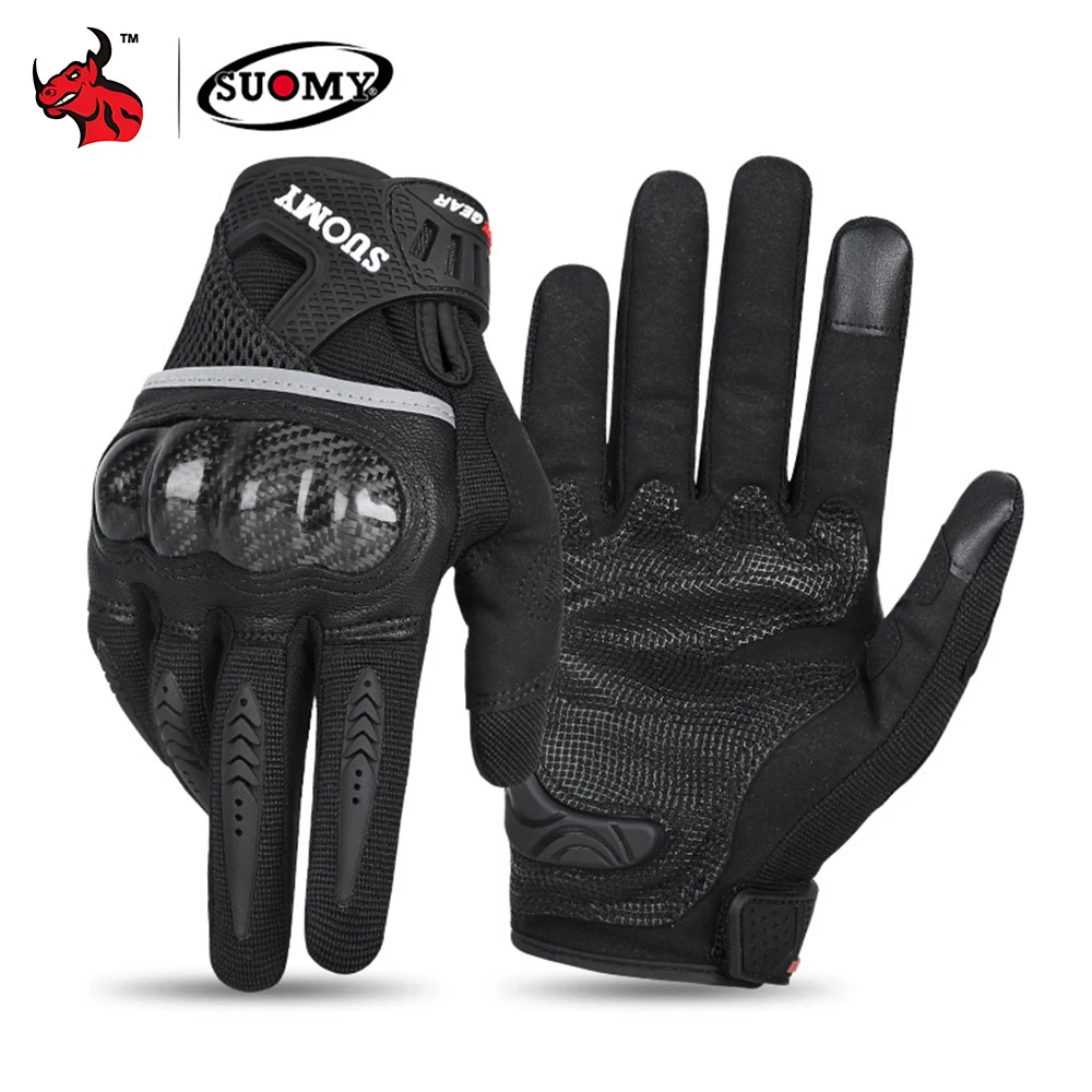 夏のオートバイの手袋男性通気性タッチスクリーンフルフィンガーグローブサイクリングレーシングバイカーモトクロス手袋乗馬保護
