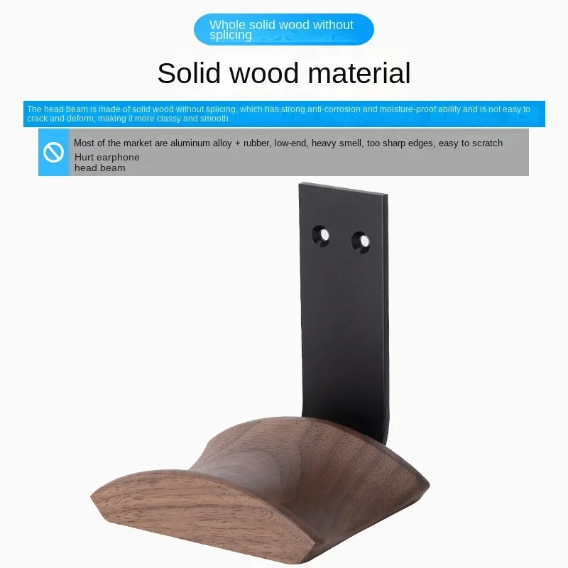 Soporte de madera para auriculares, aleación de aluminio, Clip de bloqueo de escritorio, fácil de instalar, colgador de exhibición para Sony