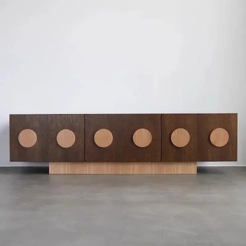 AARetro solid wood TV cabinet, medieval creative home audio-visual cabinet, living room retro storage cabinet