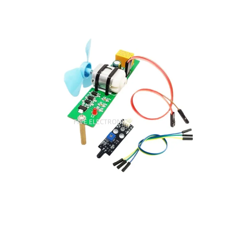 Fire Extinguishing Intelligent Car Fan Module + Flame Sensor Module Upgraded Set for STM32/Arduino/51 Intelligent Car/Robot/Fan