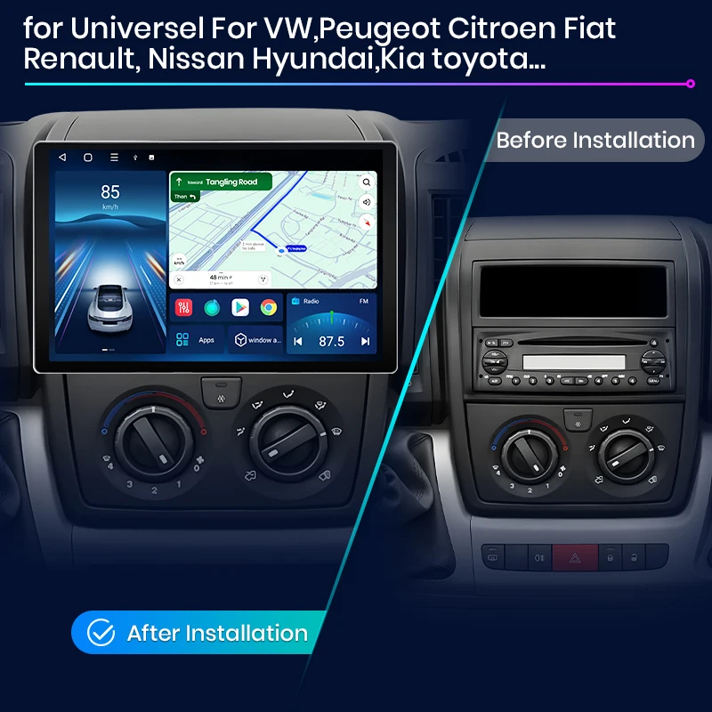 Junsun Radio Universal para coche con pantalla táctil QLED de 11,5 pulgadas, inalámbrico, para Apple CarPlay, Android, estéreo, reproductor multimedia de vídeo, sistemas inteligentes para automóviles, 2 Din, autorradio, unidad principal, navegación GPS, BT, 4G, WIFI, 8 núcleos, FM, AM, DSP, RDS, SWC, DAB 2