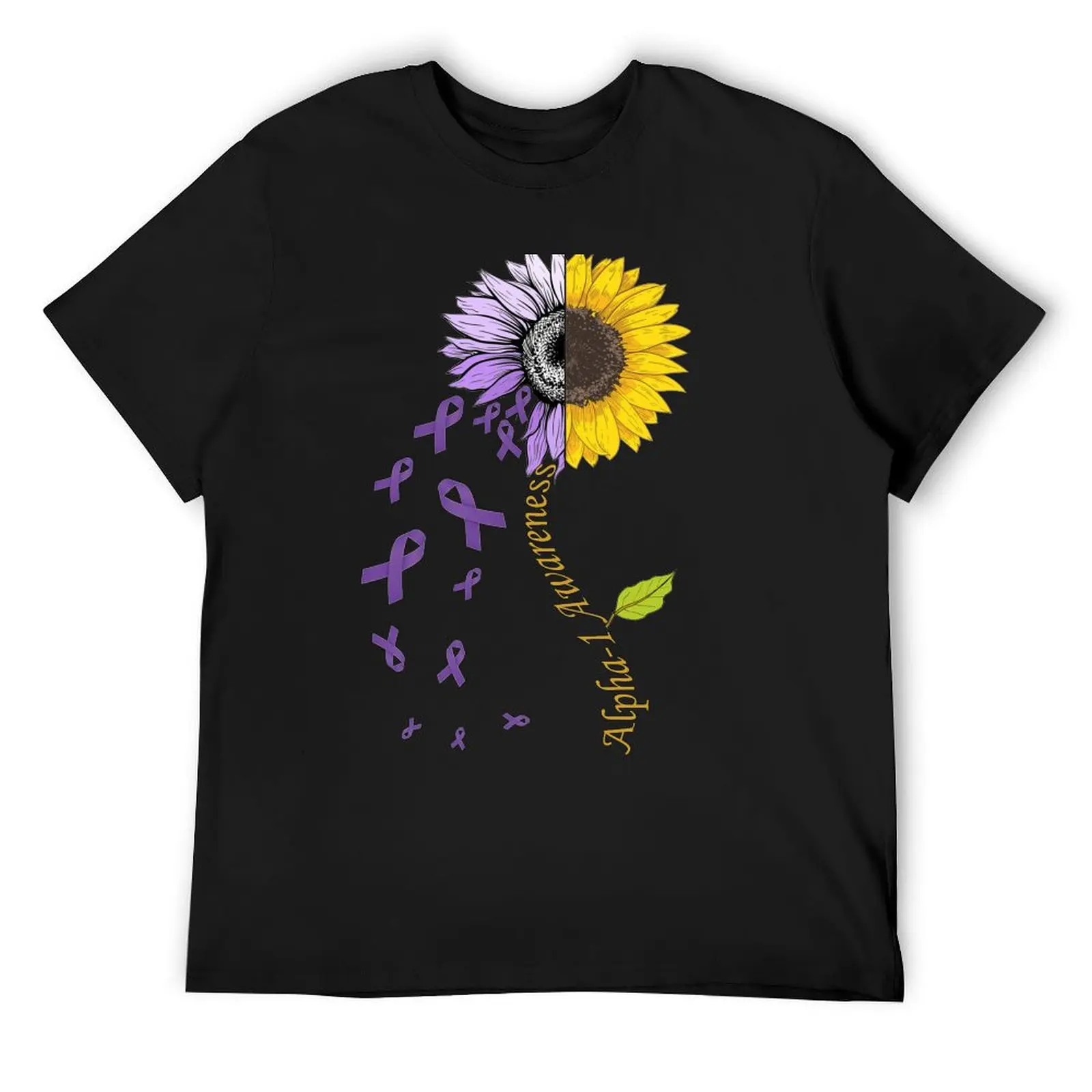 

Alpha-1 Awareness Sunflower T-Shirt oversized graphic tee shirts graphic boys animal print Blouse t shirt men 100℅ cotton