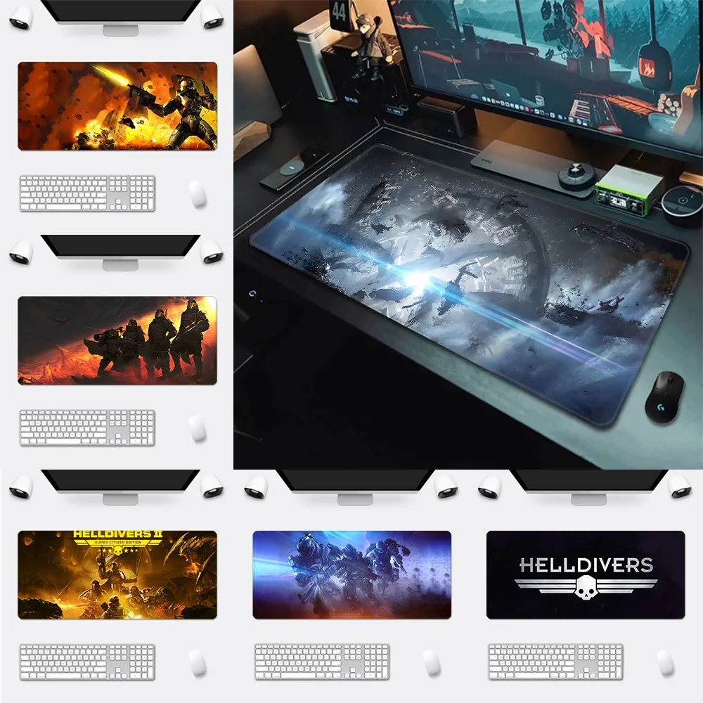 Hot Game H-Helldivers 2 Mousepad HD Printing Computer Gamers Locking Edge Non-slip Mouse Pad XXL90x40cm Keyboard PC Desk Pad