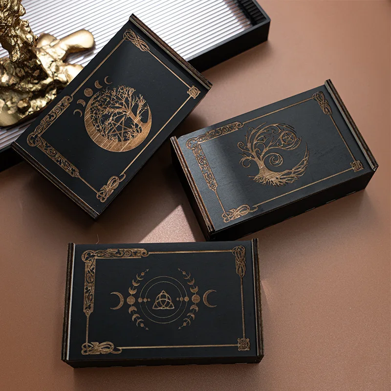 

Tarot Card Storage Box Black Sliding Wooden Box Storage Box Gift Box Wooden Box Tarot Card Storage Box