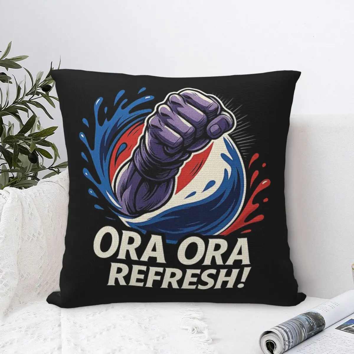 Наволочка ORA ORA REFRESH JJBA Punch DRINK Наволочка с молнией Наволочка ORA ORA REFRESH JJBA Punch DRINK Наволочка с молнией