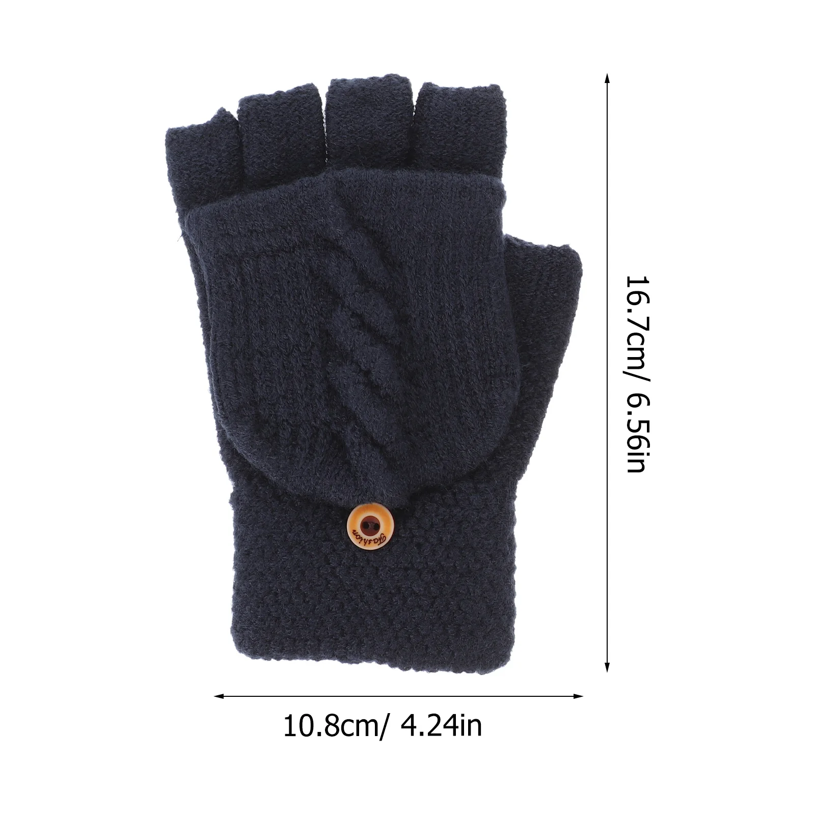 زوج واحد من قفازات الأصابع القابلة للتحويل للنساء، قفازات دافئة من مزيج الكشمير الأكريليك، تصميم شاشة لمس متوافقة مع الشتاء