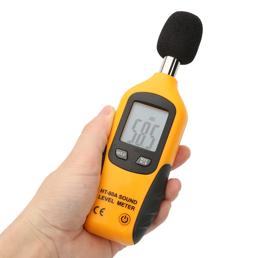 Noise Meter HT-80A Sound Level Meter LCD Display 30~130 dB Sound Level Meter Decibel Meter Sound Detector Digital Sonometer