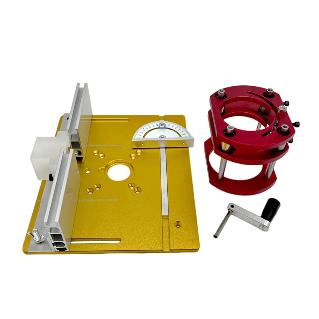 

Router Lift Kit W/ Aluminum Router Plate for 65mm Diameter Motors Woodworking Router Table Workbench Trimmer Engraving Machine