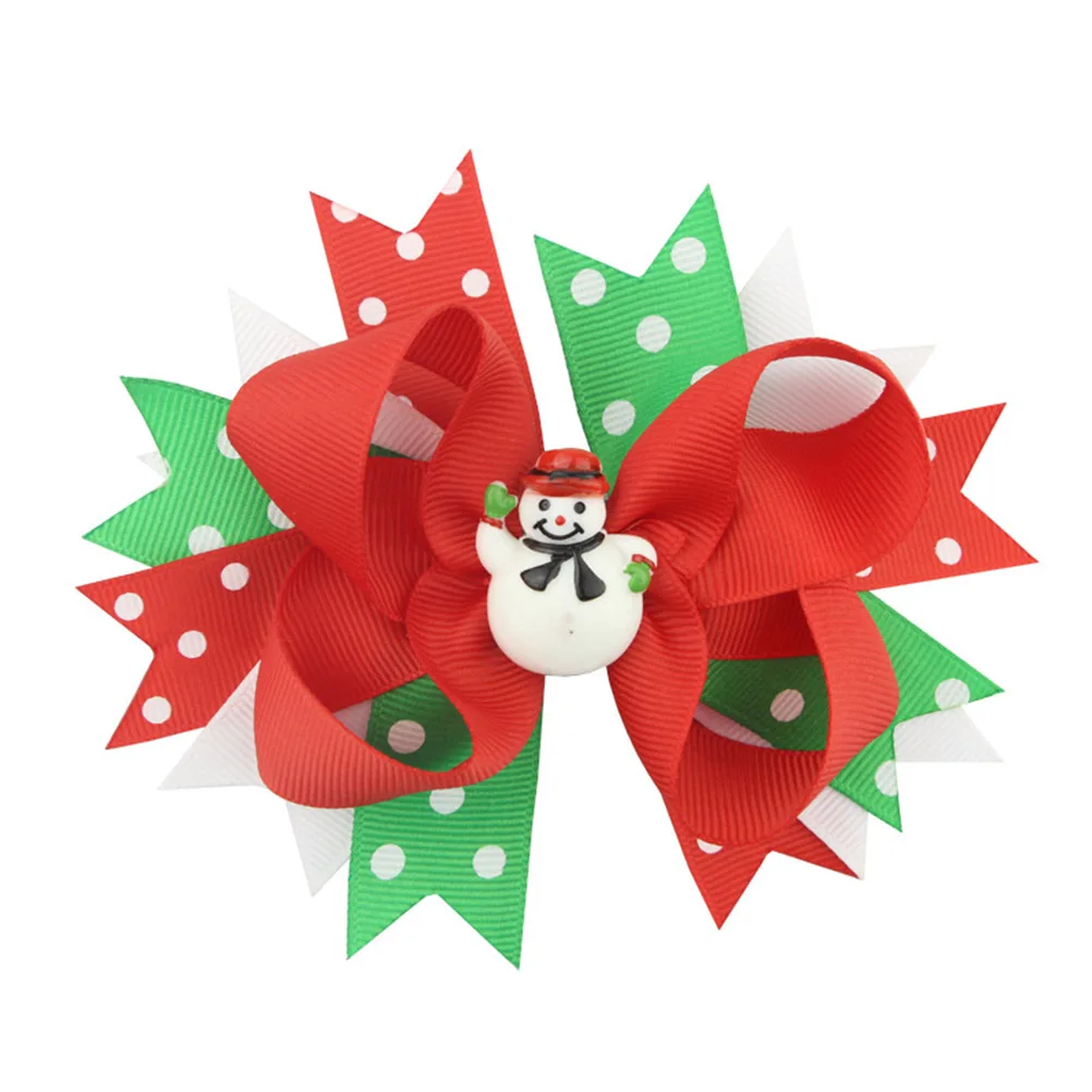 

6pcs Bowknot Hairpins Christmas Green Red White Kids Girls Toddler Baby Women Hair Accessories Cute Delicate Bun Bang