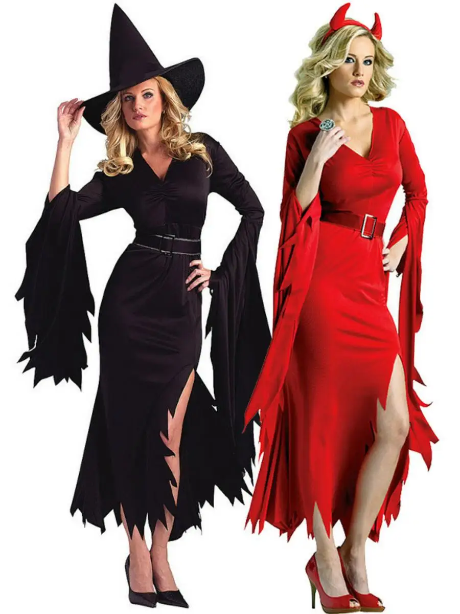 MXXL أزياء الهالوين الساحرة لعبة الشيطان لفة بلانغ أورم مادة البوليستر مجموعة الربيع ملابس نسائية