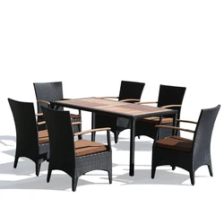 Rectangle restaurant dining outdoor table and chair set