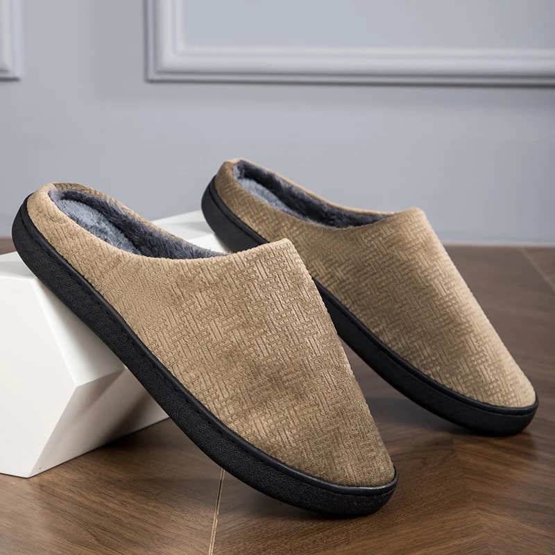 

YRZL Thermal Slippers for Men Winter Warm Fuzzy House Shoes Indoor Outdoor Non-Slip Comfortable 2025 Slip Ons Mens Bedroom Shoes