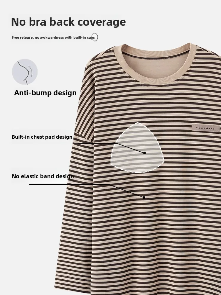 Casual Cotton Sleepwear Women's Spring Autumn Style Comfortable Home Clothes Long Sleeve round Neck Overhead Design Suitable ...