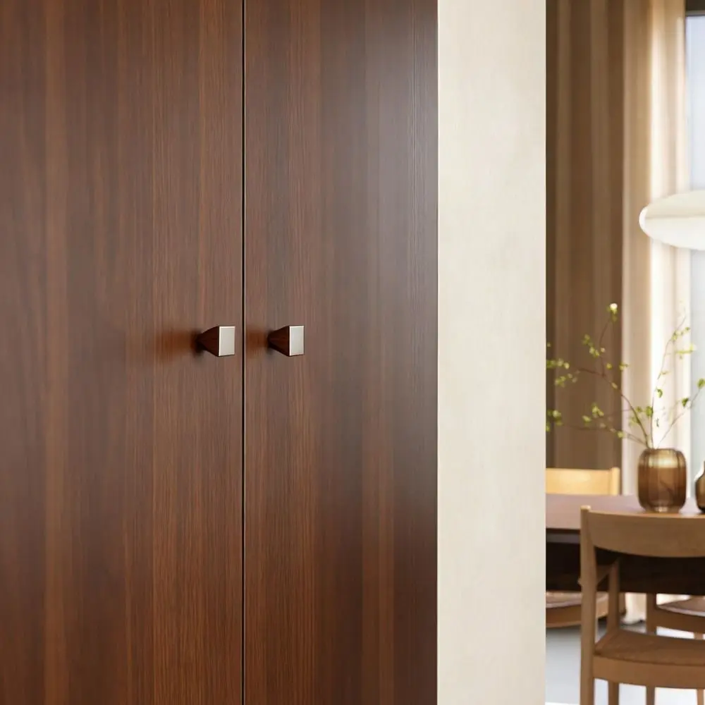 Solid Zinc Alloy Furniture Wardrobe Handle Irregular Shape Square Design Single Hole Handle Small Size Creative Design