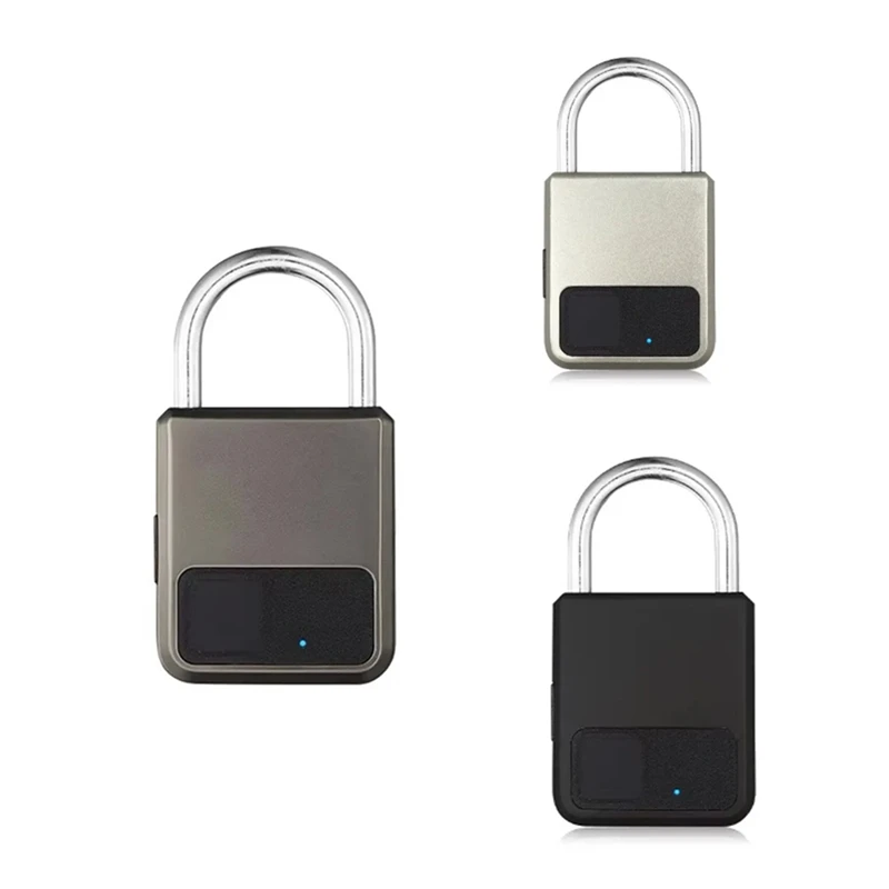 Smart Portable Fingerprints Pad Lock, Suporte para Emergência, Tuya APP, USB Key