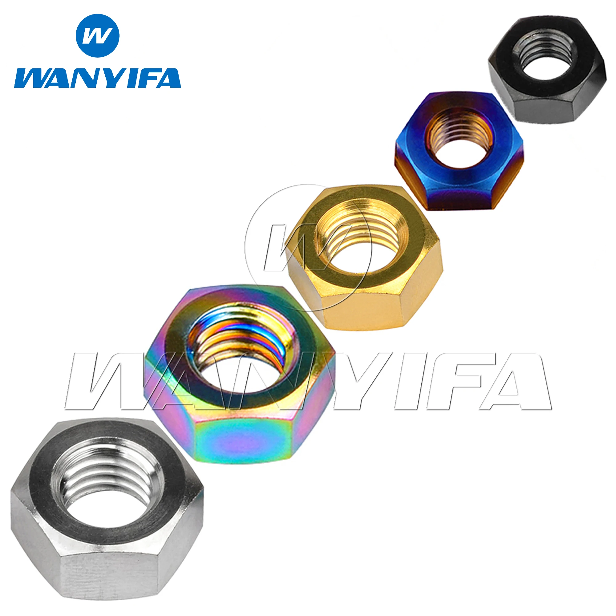 

Wanyifa Titanium Nut M4 M5 M6 M8 Hexagon Nuts for Bike Motorcycle Car Boat Bolt Ti Alloy Fasteners