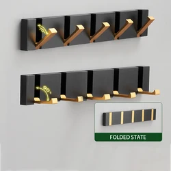 Invisible Folding Wall Hanger Hook Aluminum Space-Saving Robe Hooks Nail Free Clothes Rack for Bathroom Kitchen Bedroom Hallway