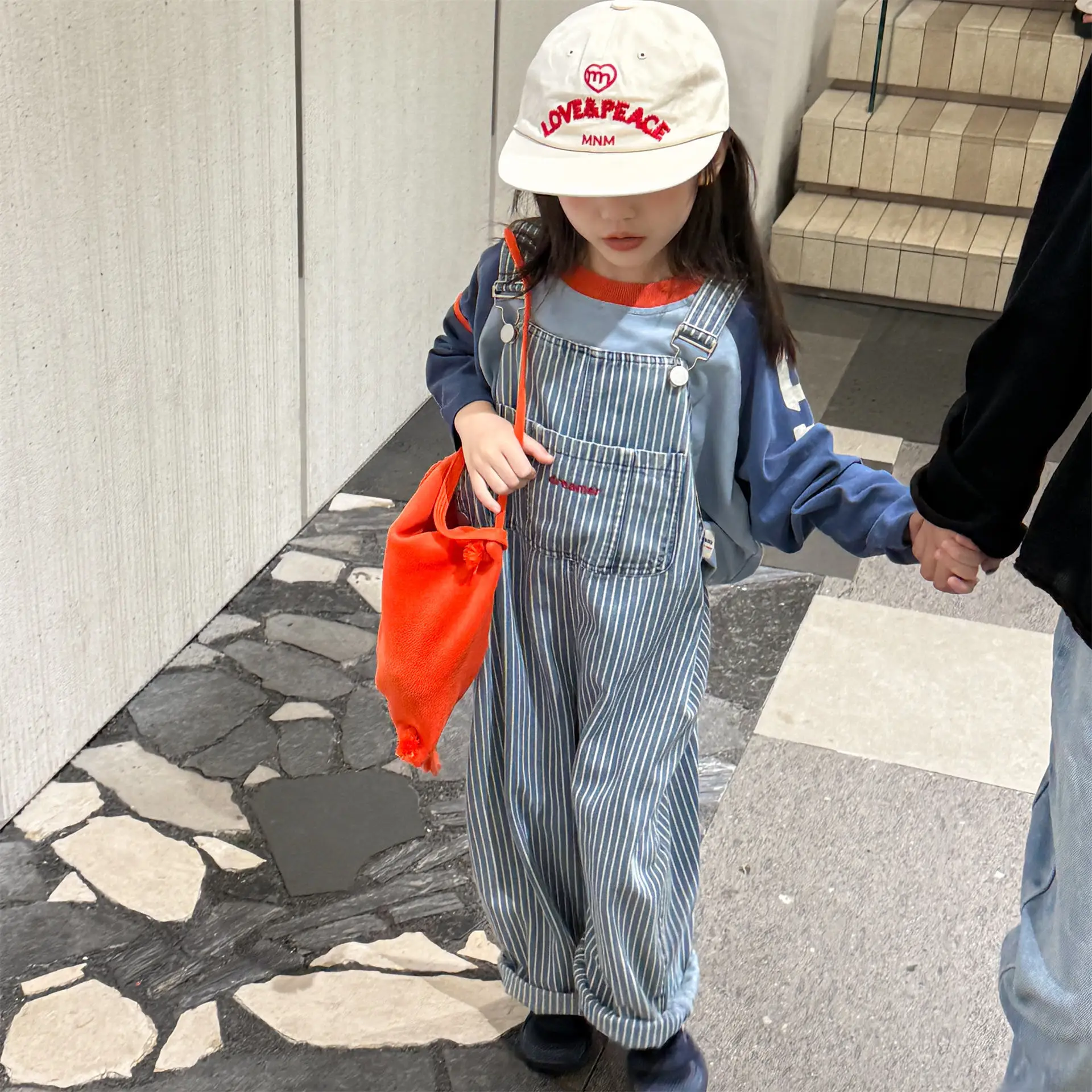 

2025 Autumn New Children Loose Overalls Girls Striped Strap Pants Cotton Baby Boys Trousers Kids Casual Overalls Toddler Clothes
