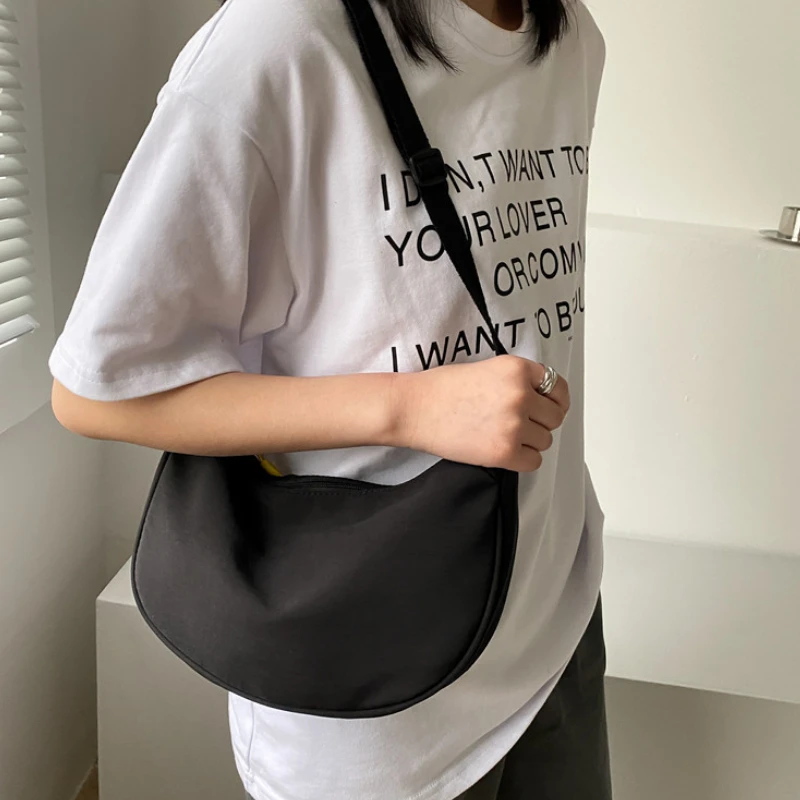 Crescent Crossbody Bag for Women,Half Moon Sling Purse with Adjustable Wide Strap, Lightweight Shoulder Pack for Casual Outings