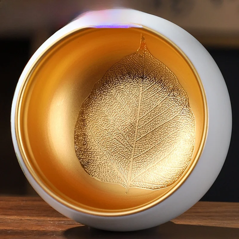 

Креативная позолоченная чайная чашка ручной работы Fuou Ankang, кубок владельца, китайский чайный сервиз Sle Cerc, чайная чаша, подарочная коробка Dehua Origin