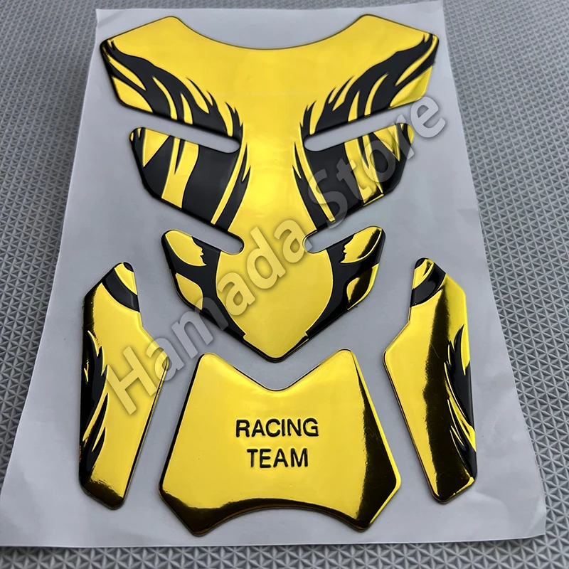 Tankpad Sticker Fishbone 3D Tank pad Stickers Oil Gas Protector Cover Decoration Flame Motorcycle Accessories For Honda Yamaha