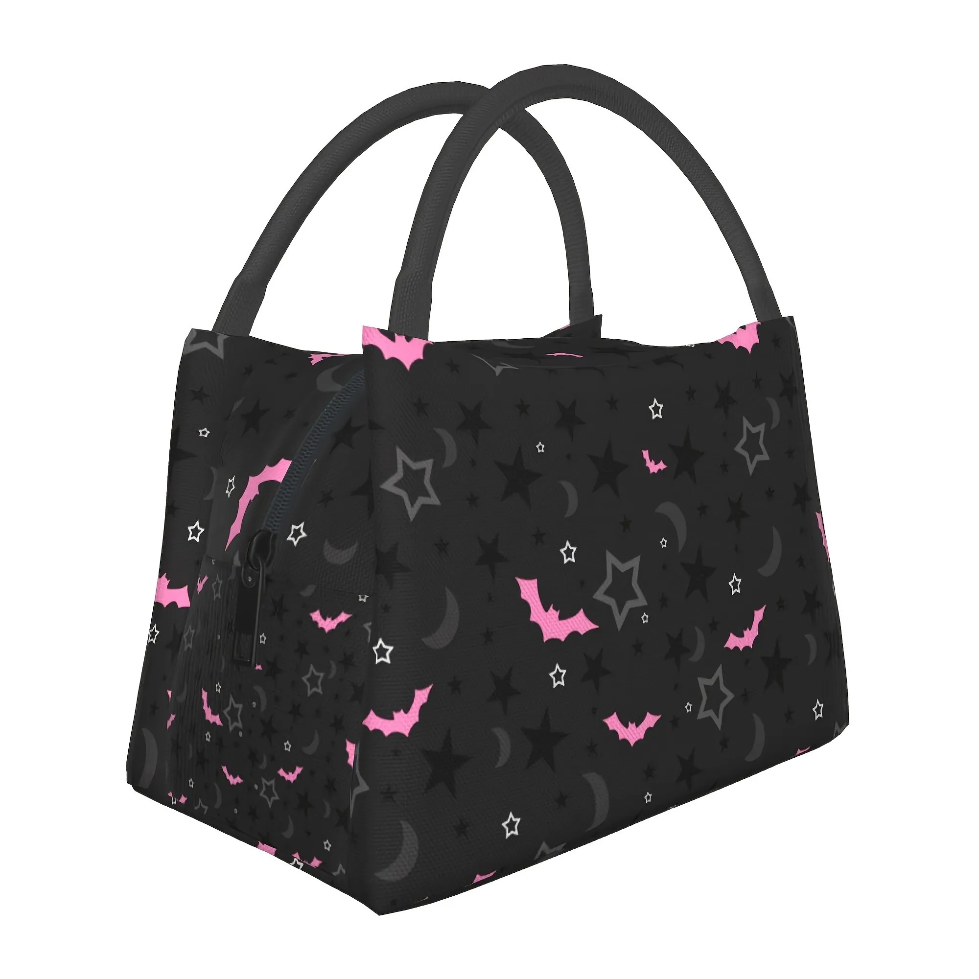 Gothic Bat Star Insulated Lunch Bag Reusable Cooler Tote for School Picnic Travel