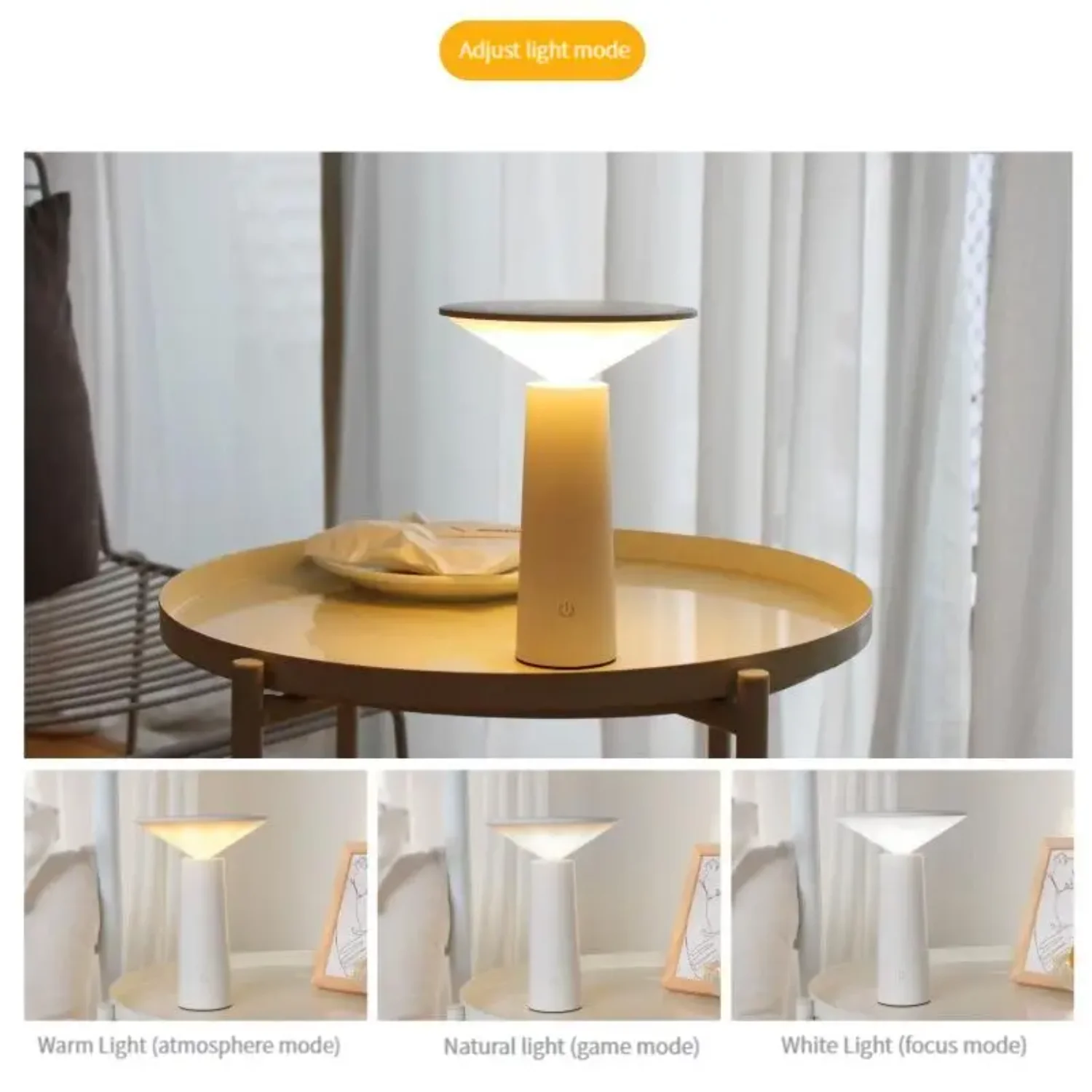 Fashion LED Table Lamp Dimmable Bedroom Reading Aesthetic Room Decoration Portable USB Rechargeable Bedroom Night Lights Gift