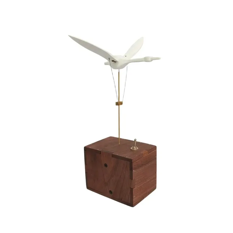 Flying White Swan hand-carved wooden ornament modern simple light luxury decoration niche healing bedroom ornament couple