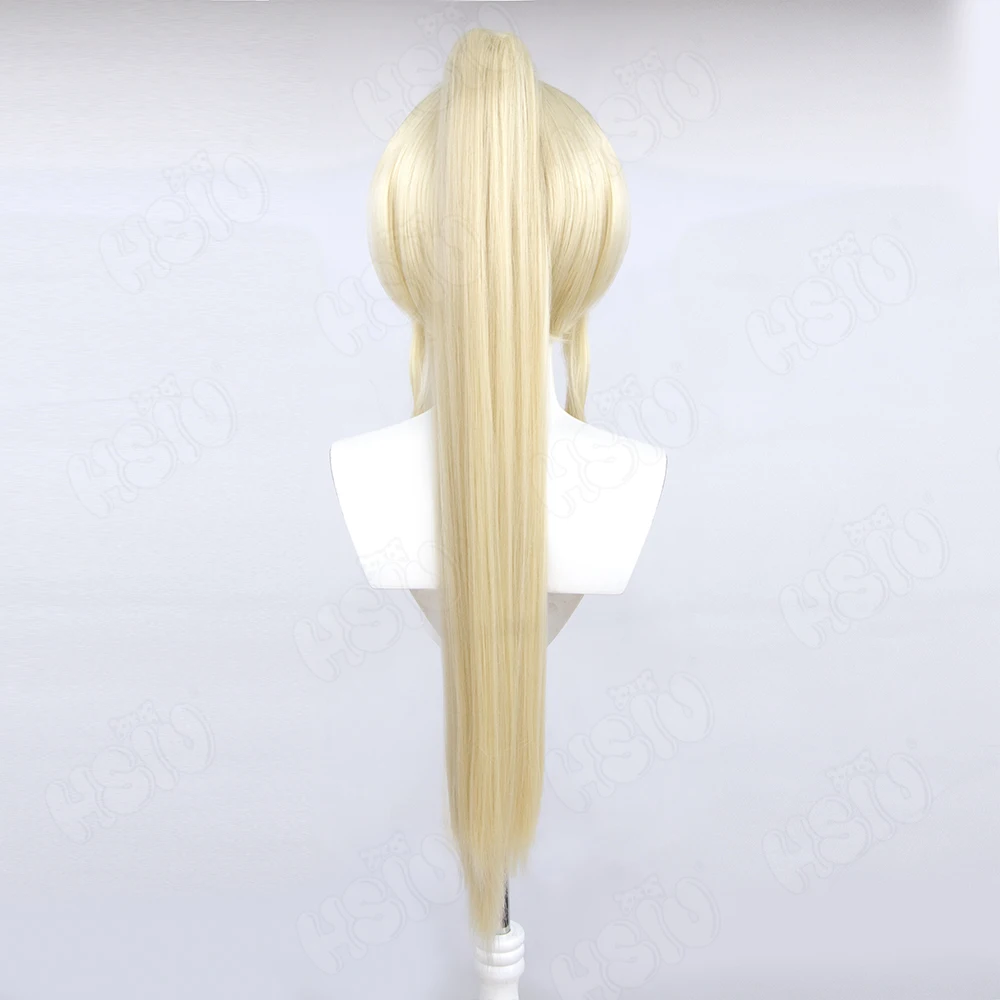 Jogo azul arquivo kanna ogata cosplay peruca bege cabelo longo resistente ao calor peruca sintética jogo cosplay peruca anime cosplay peruca