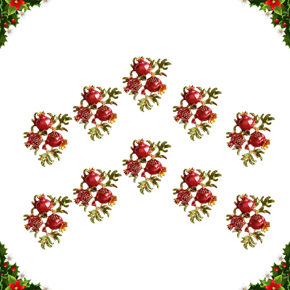 10Pcs Gold Color Pomegranate Alloy Stylish DIY Headwear Accessories Brooch Making Material Hairpin Charm Ornaments