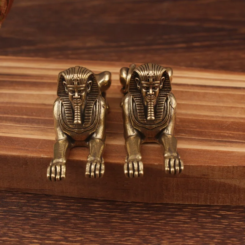 Retro bronze egito esfinge estátua pequenos ornamentos estatuetas guardião de bronze decorações de mesa acessórios de decoração para casa
