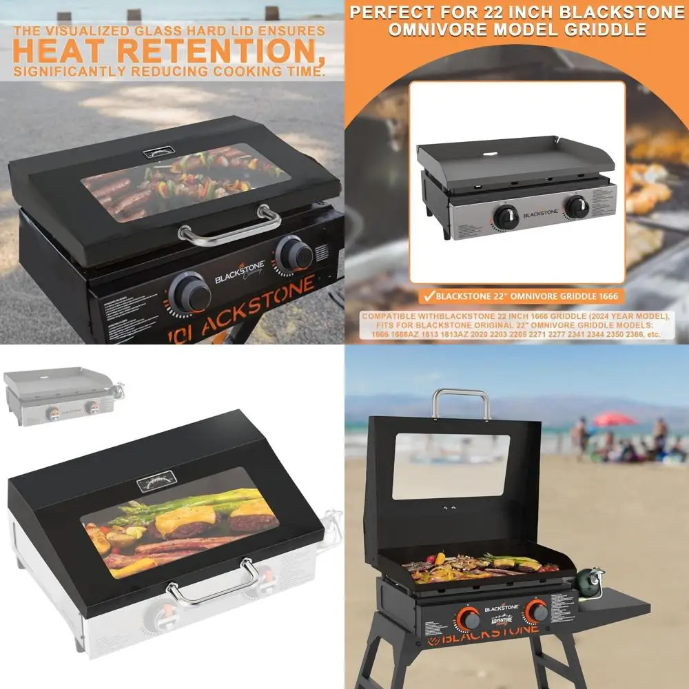 

22 Blackstone Omnivore Griddle Hinged Glass Lid for Tabletop Models 2024