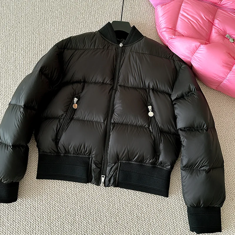 Down jacket ladies short collar baggy white down jacket bread jacket baseball jacket new winter